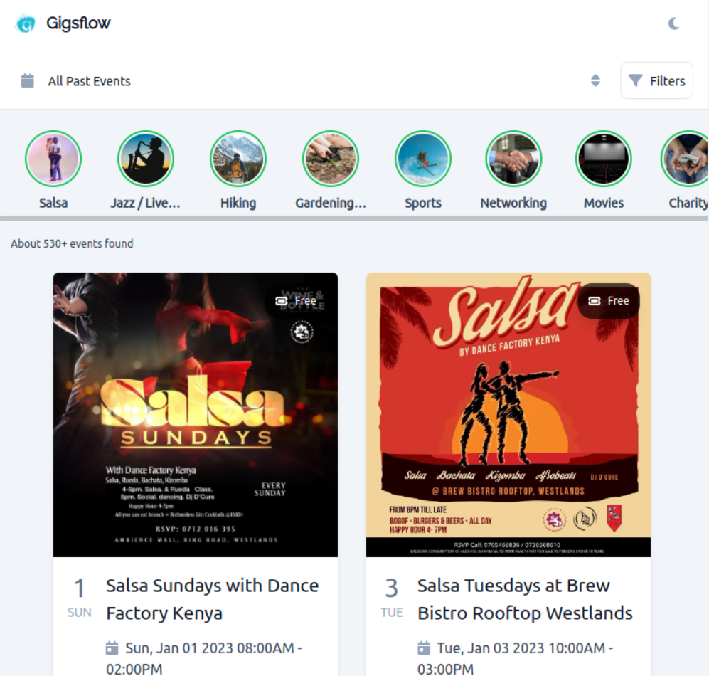 Screenshot of Gigsflow